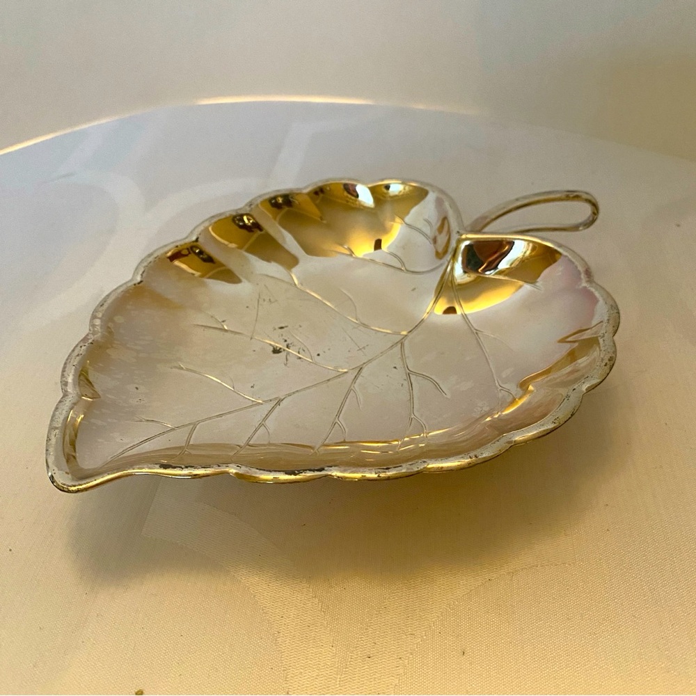 Vtg Quist Grape Leaf Candy Dish Tray Wurtemberg Blattschale West Germany